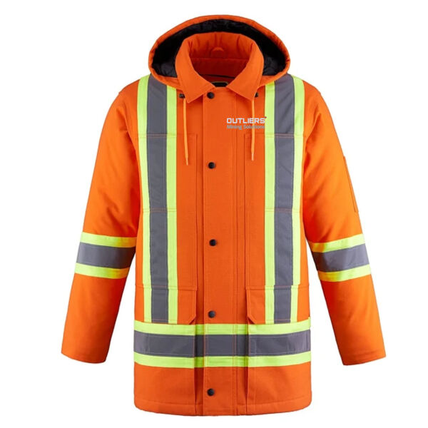 Embroidered Cotton Canvas Hi-Vis Insulated Parka w/ Detachable Hood  Thumbnail